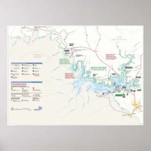 Póster Mapa nacional da área de recreação de Amistad