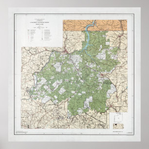 Poster Mapa Nacional das Florestas de Alegeny (1974) Pens