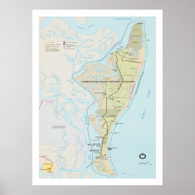 Poster Mapa Nacional das Ilhas Cumberland (1991) (Frente)