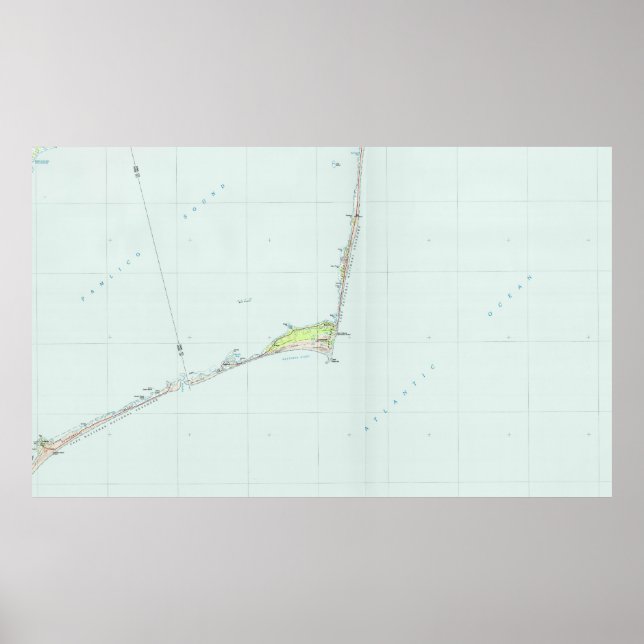 Póster Mapa Nacional de Cabo Hatteras (1985) (Frente)