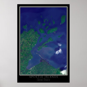 Poster Mapa Nacional de Lakeshore das Ilhas Apóstle