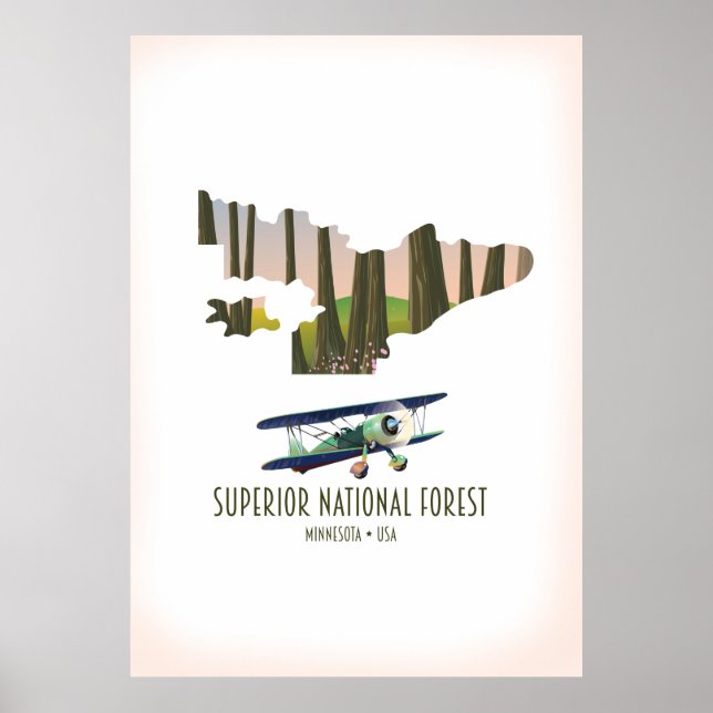 Poster Mapa nacional superior de colheita de Minnesota (Frente)