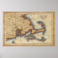 Mapa náutico do Cabo Cod
