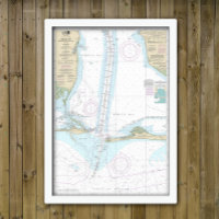 Mapa náutico do gráfico 0f Mobile Bay, Alabama