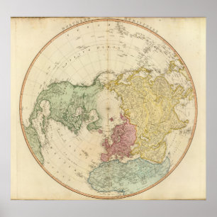 Poster Mapa norte do hemisfério