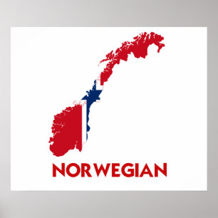 POSTER MAPA NORUEGUESA
