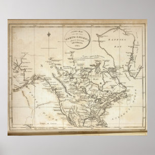 Poster Mapa novo de America do Norte