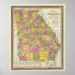 Póster Mapa novo de Geórgia