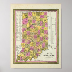Póster Mapa novo de Indiana 2
