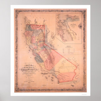 Poster Mapa Oficial da Califórnia