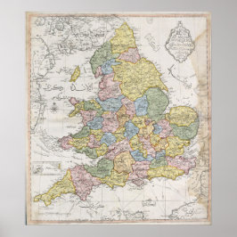Poster Mapa otomano da Inglaterra (1803)