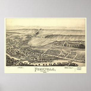 Póster Mapa panorâmico antigo de Peckville Pensilvânia
