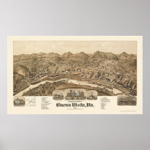 Poster Mapa Panorâmico de Buena Vista, VA - 1891