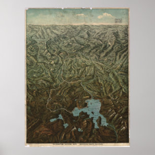 Póster Mapa panorâmico do parque nacional 1895 de