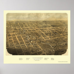 Póster Mapa Panorâmico MI - 1868