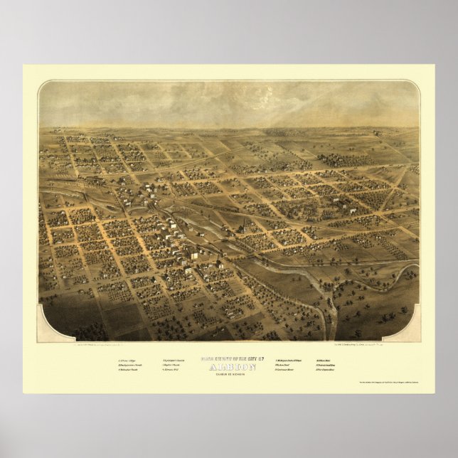 Póster Mapa Panorâmico MI - 1868 (Frente)
