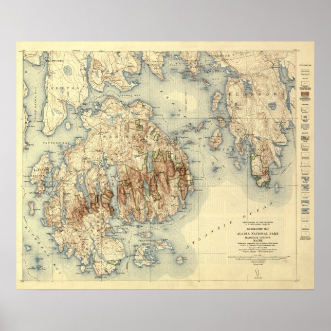 Poster Mapa Panorâmico Topográfico do Parque Nacional Aca (Frente)