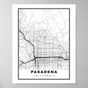 Poster Mapa Pasadena