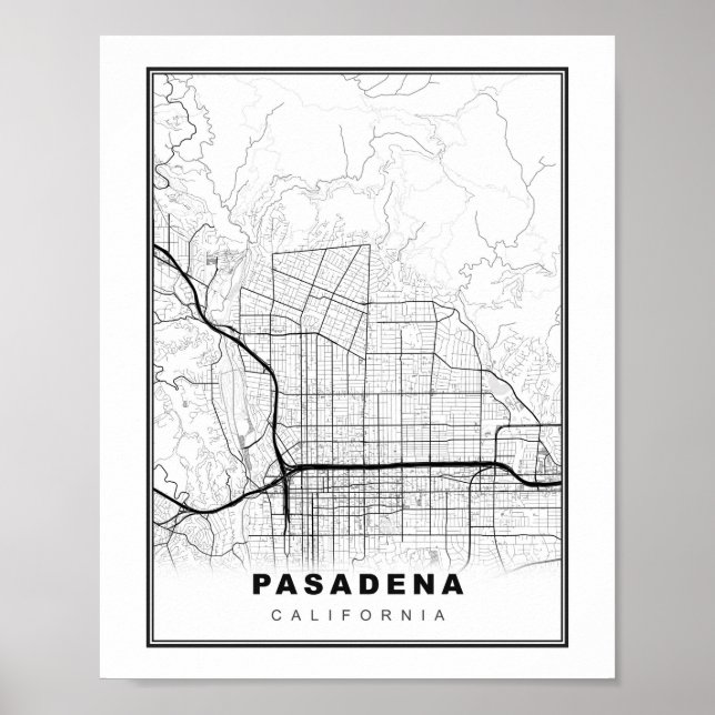 Poster Mapa Pasadena (Frente)