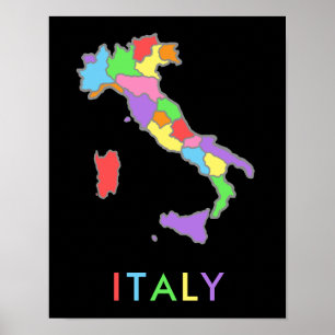Poster Mapa Pastel legal e colorido do arco-íris de