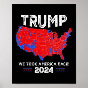 Poster Mapa Patriótico Vermelho E Azul, Donald Trump, Nós
