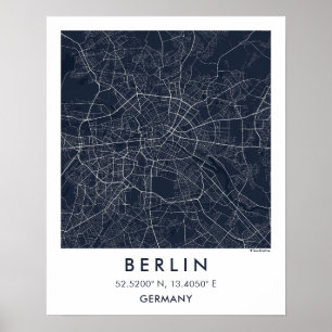 Poster Mapa Personalizado da Cidade Berlim Alemanha Arte 