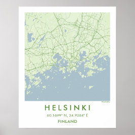 Poster Mapa Personalizado da Cidade de Helsinque Finlândi
