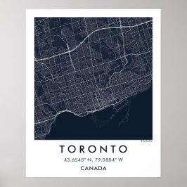 Poster Mapa Personalizado da Cidade de Toronto Canadá Art