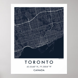 Poster Mapa Personalizado da Cidade de Toronto Canadá Art