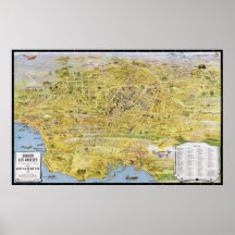 Mapa pictórico de Vintage Los Angeles - 1932