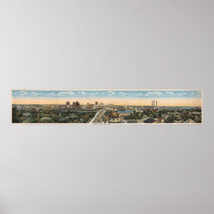 Poster Mapa pictórico do vintage de Tampa Florida (1915)