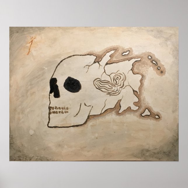 Poster Mapa pirata "Águas Perigosas" de David Good (Frente)