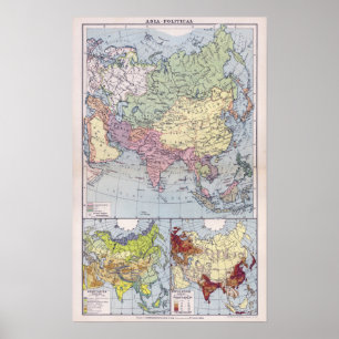 Poster Mapa político   Ásia