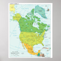 Mapa político da América do Norte