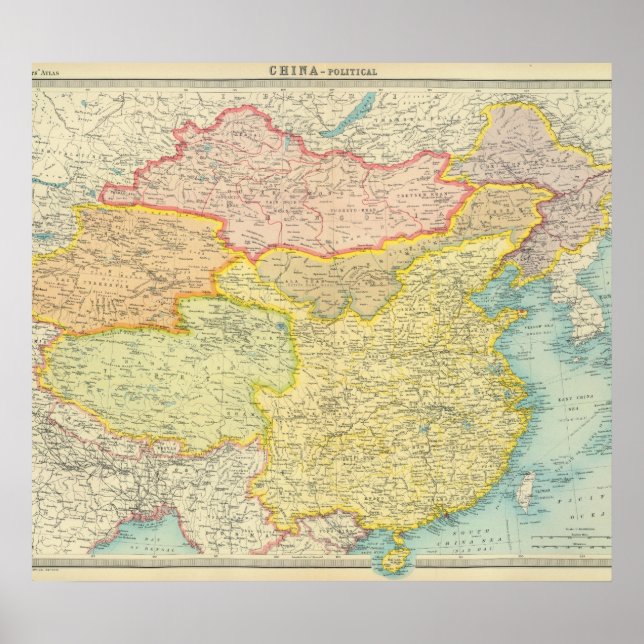 Poster Mapa político da China (Frente)