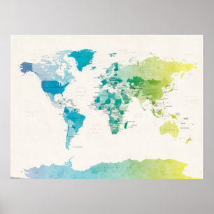 Póster Mapa Político das Câmaras do Mundo