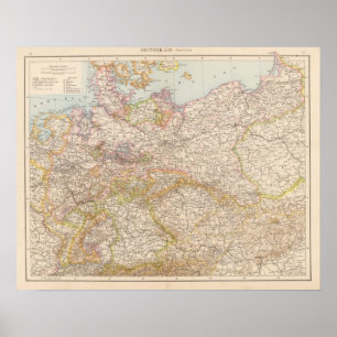 Poster Mapa político de Alemanha