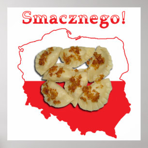 Póster Mapa polonês de Pierogi Smacznego