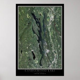 Póster Mapa por Satélite Candlewood Lake Connecticut