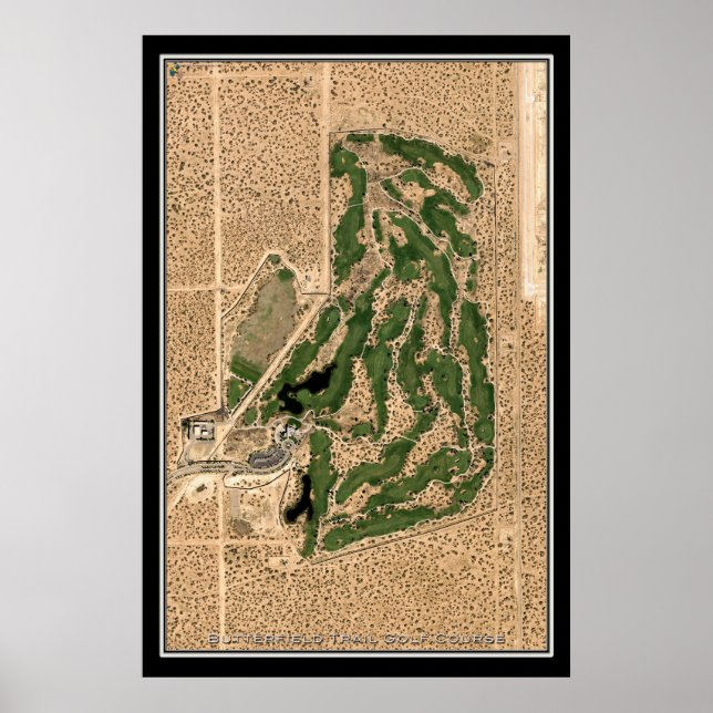 Poster Mapa por Satélite do Texas Trail Golf Course Texas (Frente)