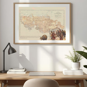 Poster Mapa Preliminar de Exploração do Everest de 1921 V