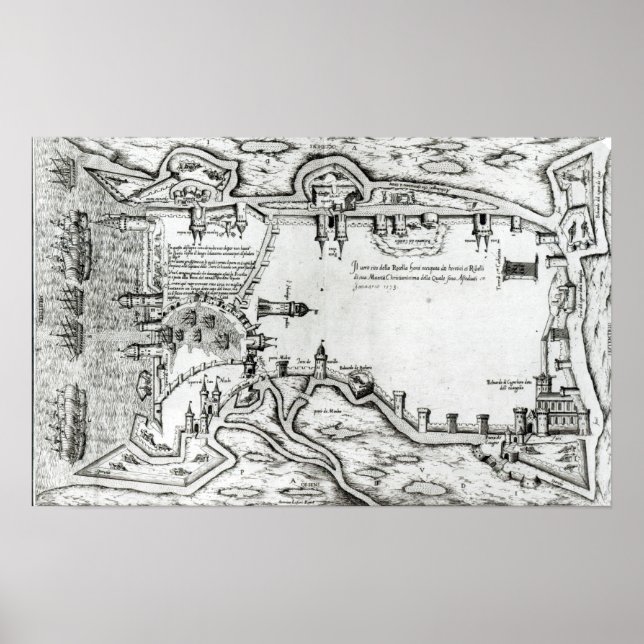 Póster Mapa que ilustra La Rochelle ocupada (Frente)