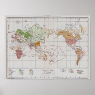 Poster Mapa que mostra as línguas do mundo