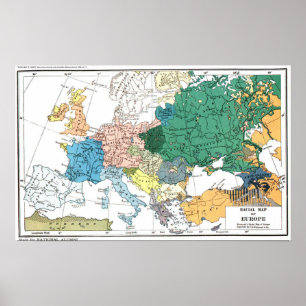 Poster Mapa racial de Europa