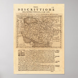 Póster Mapa Repruduction de Persia Ptolemaeus Claudius