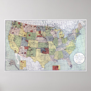 PÓSTER MAPA: RESERVAS, 1892