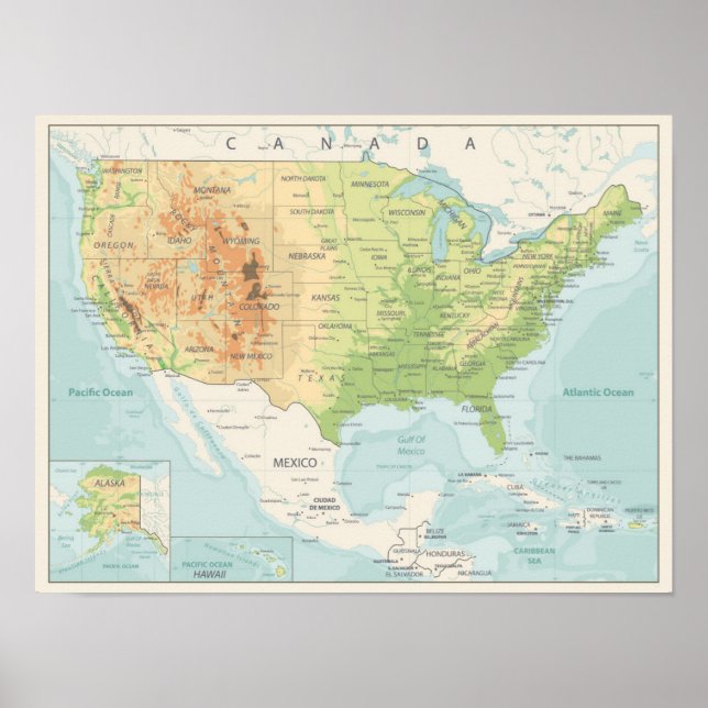 Poster Mapa Retroativo de Cores do Mundo (Frente)