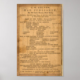 Póster Mapa secional novo do estado de Illinois