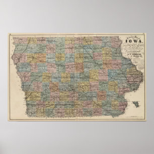 Poster Mapa setorial de Iowa