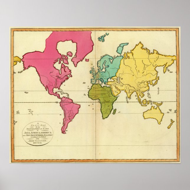 Poster Mapa simples do mundo (Frente)